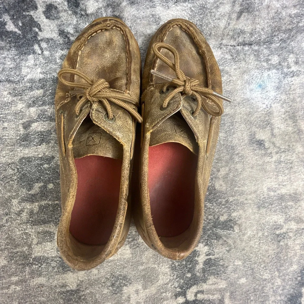 Twisted X Mens 4 Boat Shoe Driving Moc Brownish Tan Leather